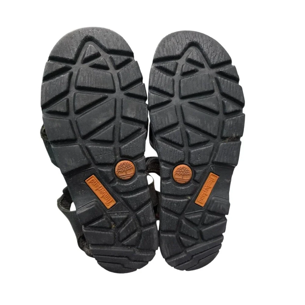 Timberland Sport Sandals Black Leather Athletic Mens US 10.5 Adjustable Straps